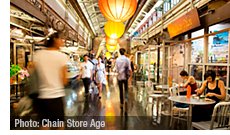 Manhattan’s Chelsea Market food hall. Expect to see growth in the 'micro food hall' concept, with footprints in the range of 2,500 sq. ft. that allow customers to order from various concepts with one shared kitchen. | Photo: Chain Store Age