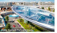 A rendering of The Heights at Monmouth, a $500 million redesign of the Monmouth Mall that would also include 700 rental apartments (Kenneth Park Architects) 