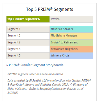 Top 5 PRIZM Segments