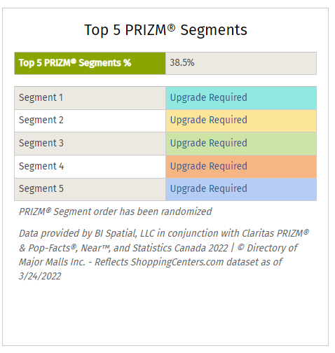 Top 5 PRIZM Segments