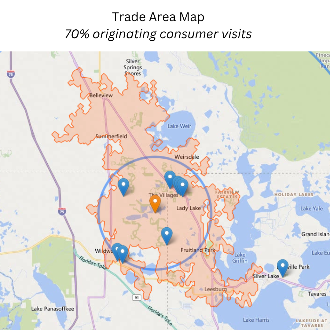 Trade Area  (based on where approx 70% consumer visits originated)